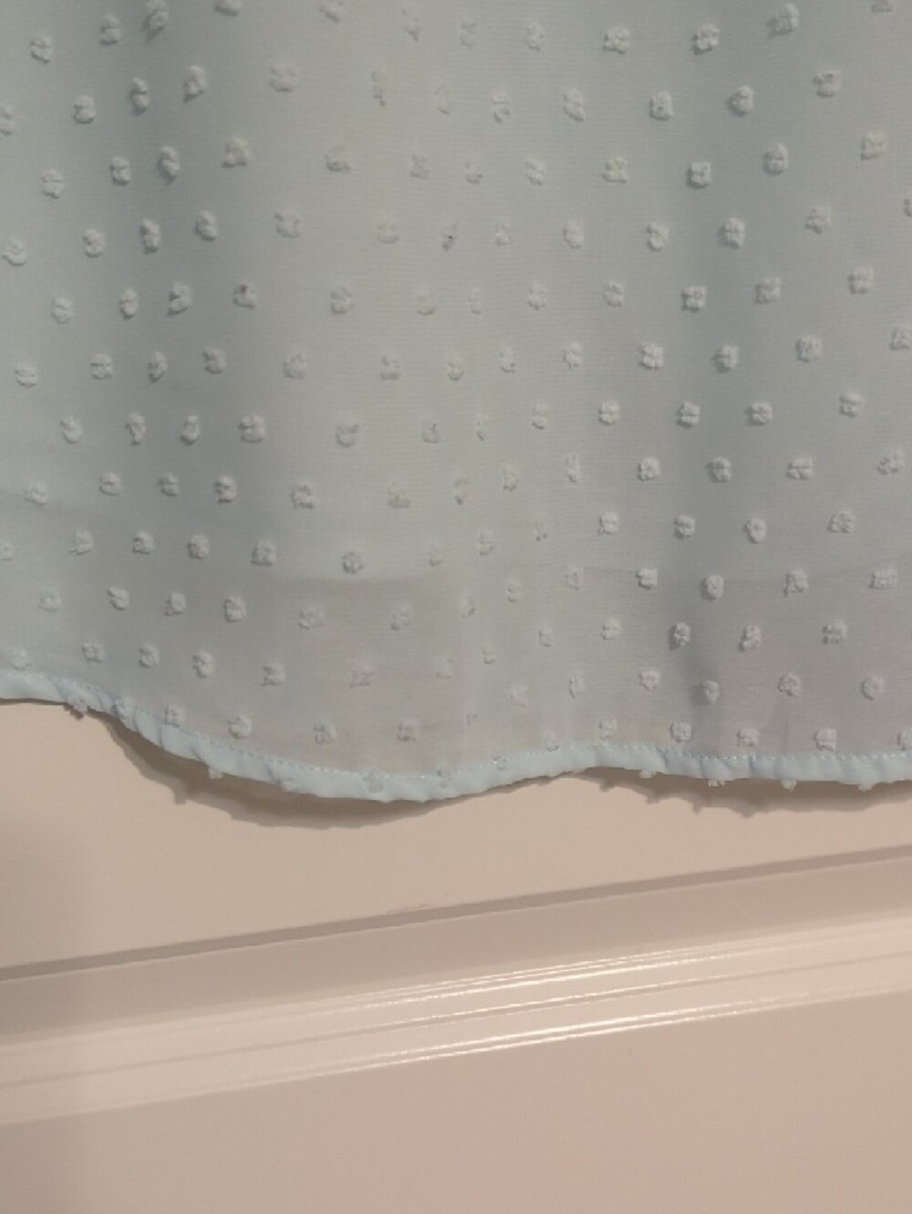 Sweet Rain Pale Blue Ruffle-Trim Swiss Dot V-Neck Top - Picture 5 of 5